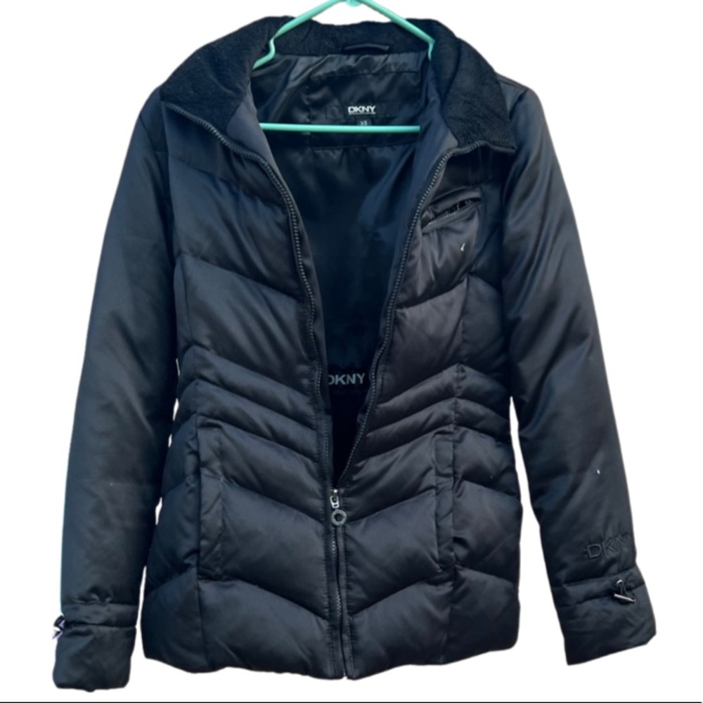 DKNY Down Puffer Jacket Waterfowl Coat Long Winter Coat Long puffer Jacket